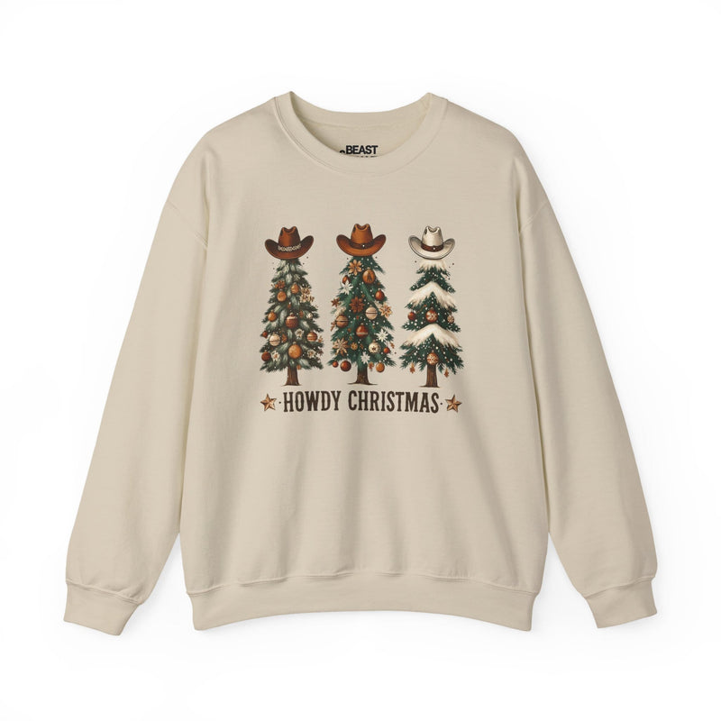 Howdy Christmas Cowboy Trees Sweatshirt