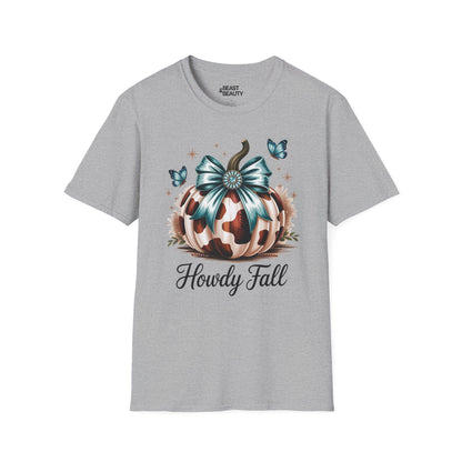 howdy fall leopard pumpkin t-shirt sport grey t-shirt uk cowgirl gift idea