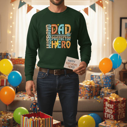 Husband Dad Protector Hero Sweatshirt gift_idea unique_gift personalised_gift