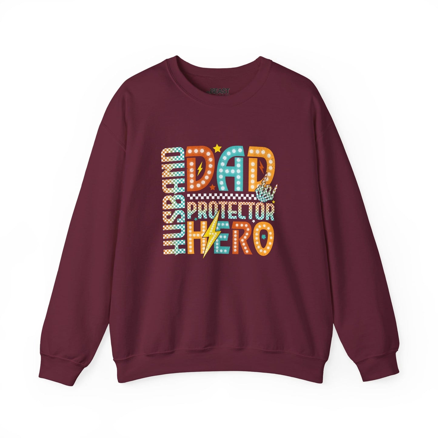 husband dad protector hero sweatshirt maroon sweatshirt uk Father's Day gift idea