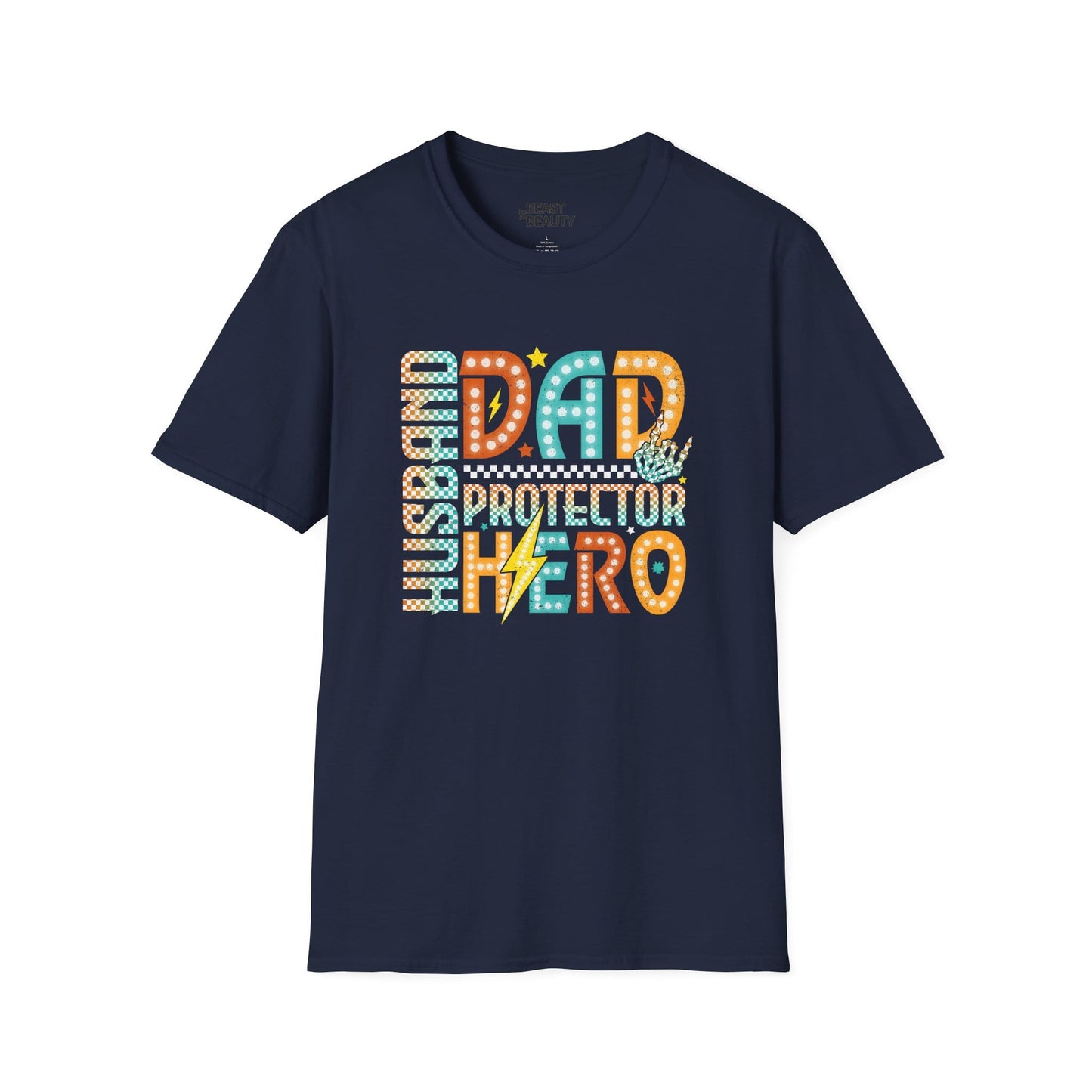 husband dad protector hero t-shirt navy t-shirt uk Father's Day gift idea