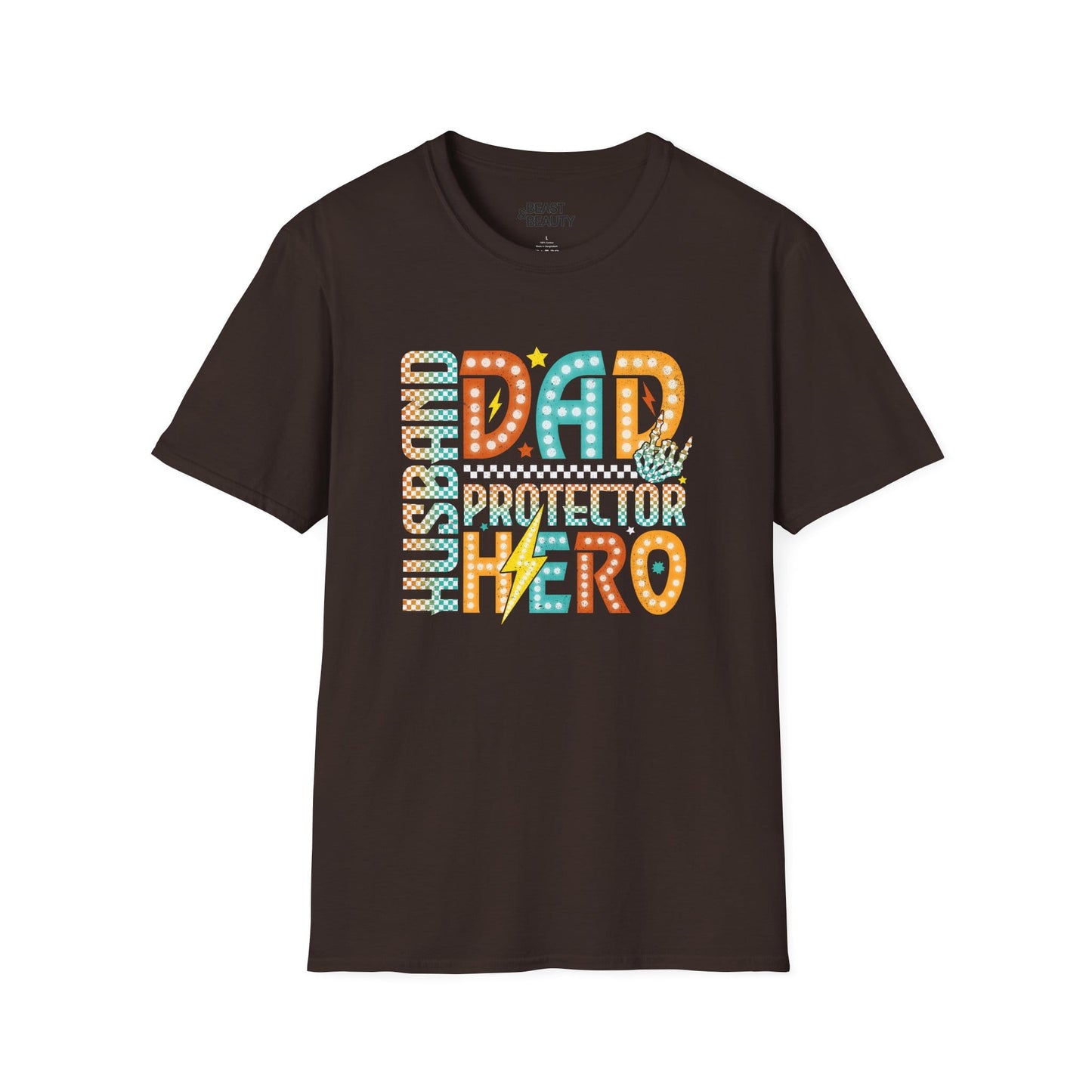 husband dad protector hero t-shirt dark chocolate t-shirt uk Father's Day gift idea