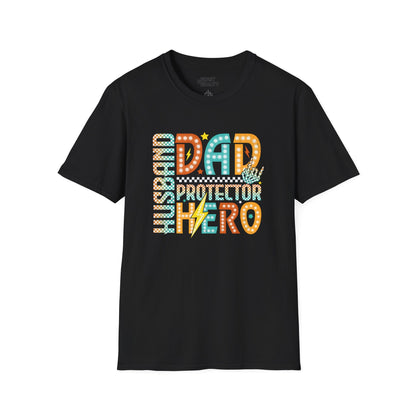 husband dad protector hero t-shirt black t-shirt uk Father's Day gift idea