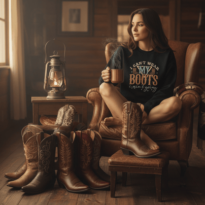 I Can’t Wear My Boots I Ain’t Going Sweatshirt gift_idea unique_gift personalised_gift