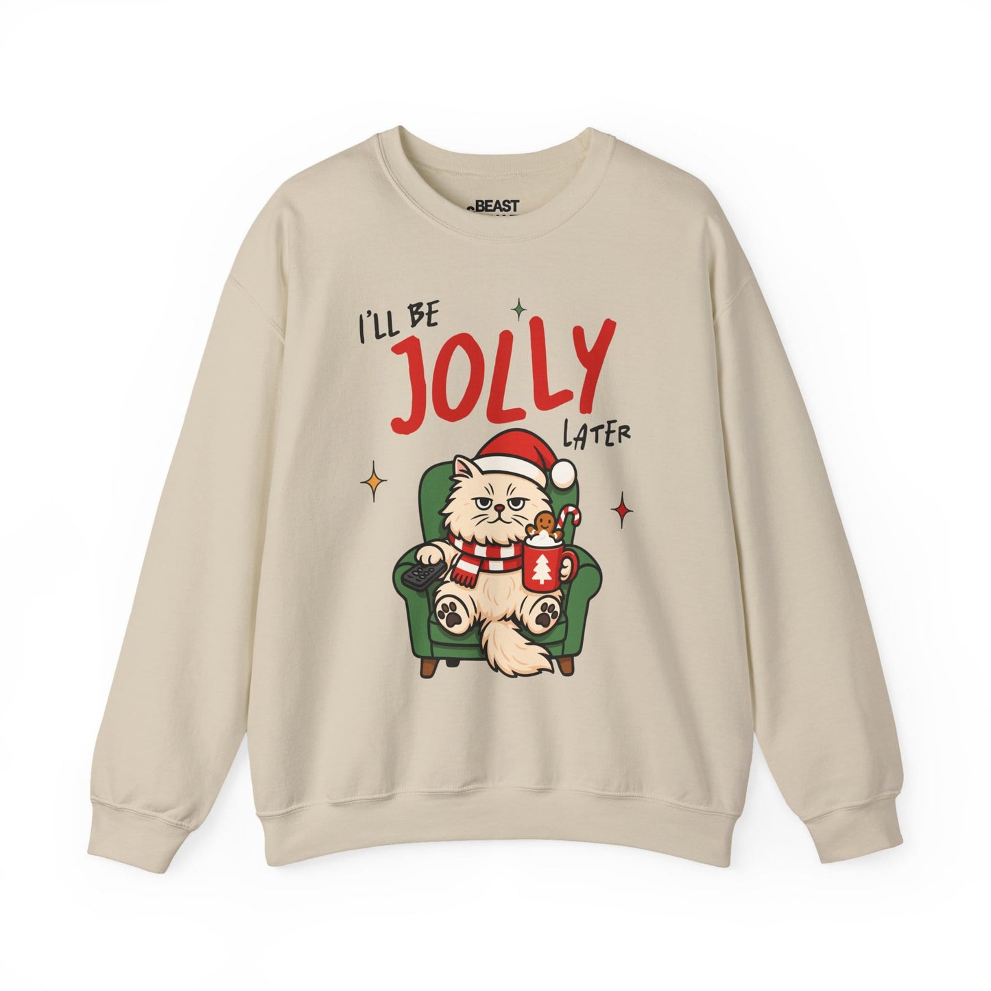 i ll be jolly later cat christmas sweatshirt sand sweatshirt uk Christmas gift idea