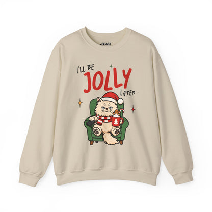 i ll be jolly later cat christmas sweatshirt sand sweatshirt uk Christmas gift idea