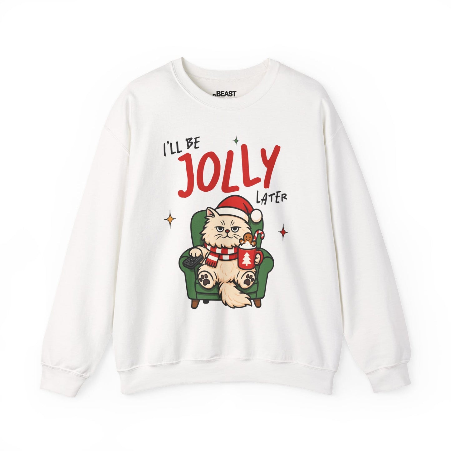 i ll be jolly later cat christmas sweatshirt white sweatshirt uk Christmas gift idea