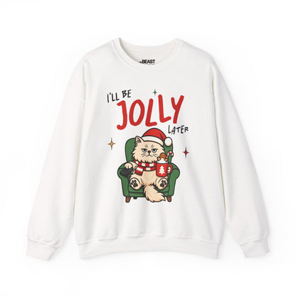 i ll be jolly later cat christmas sweatshirt white sweatshirt uk Christmas gift idea