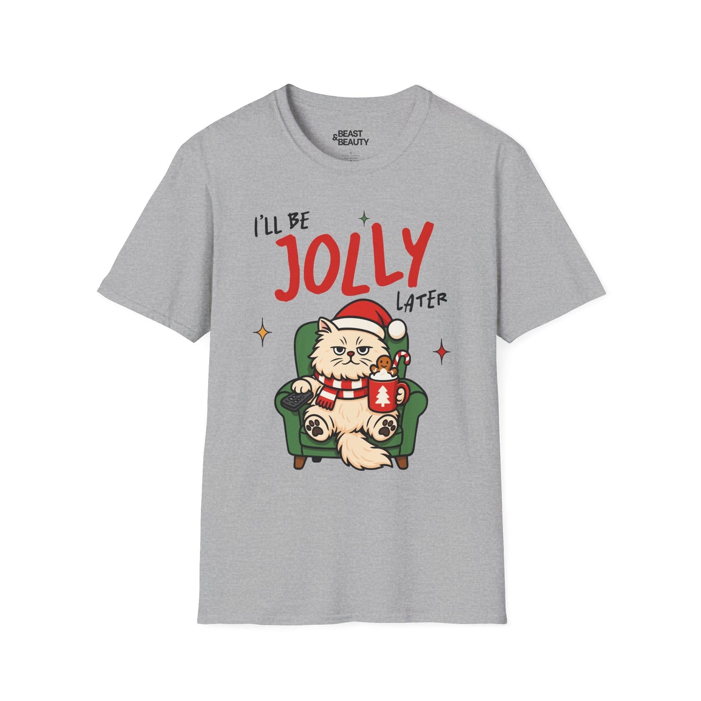 i ll be jolly later cat christmas t-shirt sport grey t-shirt uk Christmas gift idea