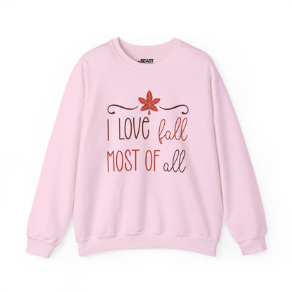 i love fall most of all sweatshirt light pink sweatshirt uk gift gift idea