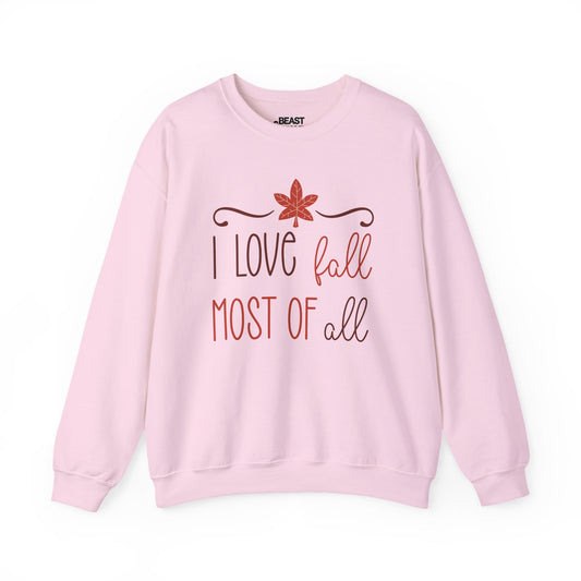 i love fall most of all sweatshirt light pink sweatshirt uk gift gift idea