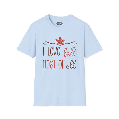 i love fall most of all t-shirt light blue t-shirt uk gift gift idea