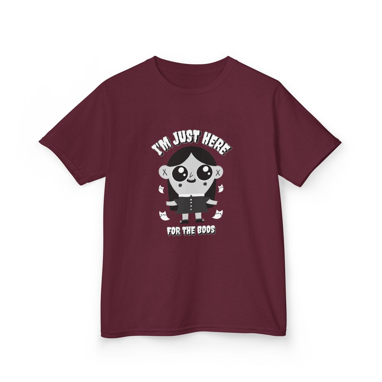 I’m Just Here For The Boos Halloween Kids T-Shirt Maroon / XS gift_idea unique_gift personalised_gift