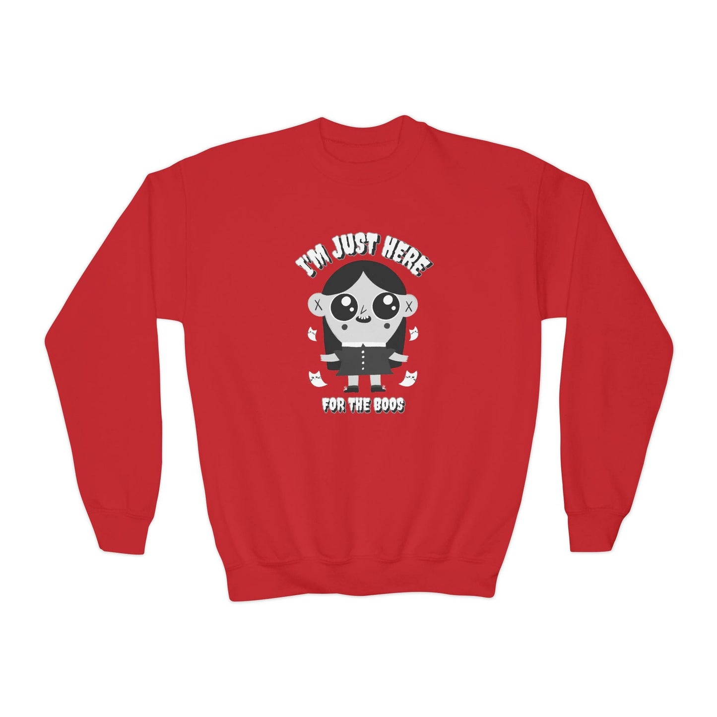 I’m Just Here For The Boos Kids Halloween Sweatshirt Red / XS gift_idea unique_gift personalised_gift