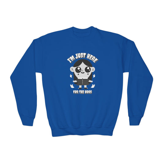 I’m Just Here For The Boos Kids Halloween Sweatshirt Royal / XS gift_idea unique_gift personalised_gift