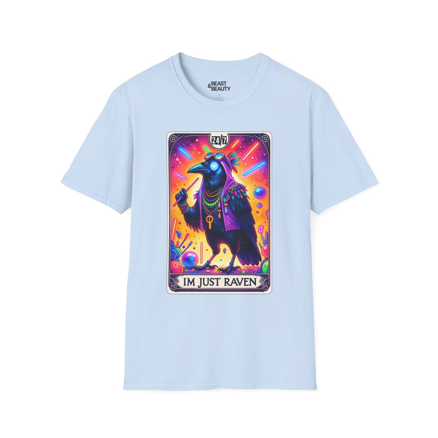 I’m Just Raven Tarot Graphic T-Shirt Light Blue / S gift_idea unique_gift personalised_gift