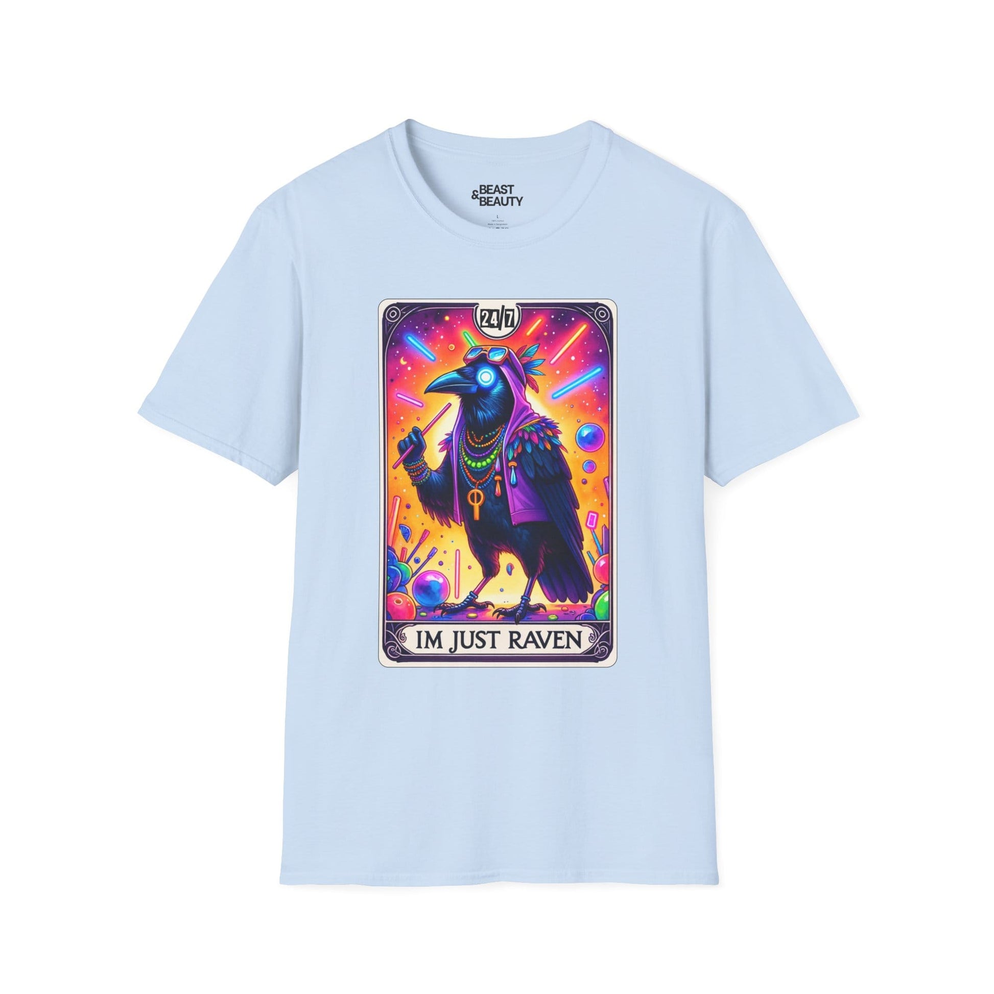 I’m Just Raven Tarot Graphic T-Shirt Light Blue / S gift_idea unique_gift personalised_gift