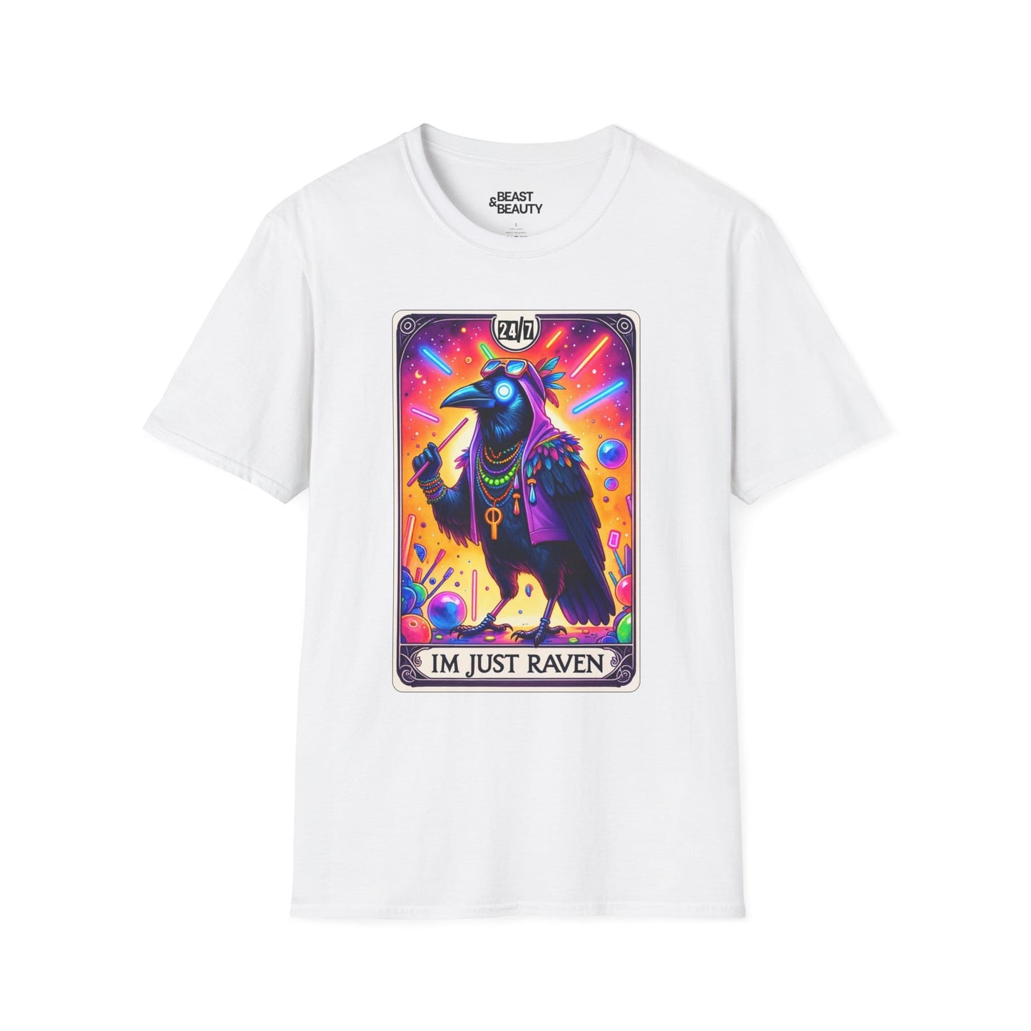 I’m Just Raven Tarot Graphic T-Shirt White / S gift_idea unique_gift personalised_gift