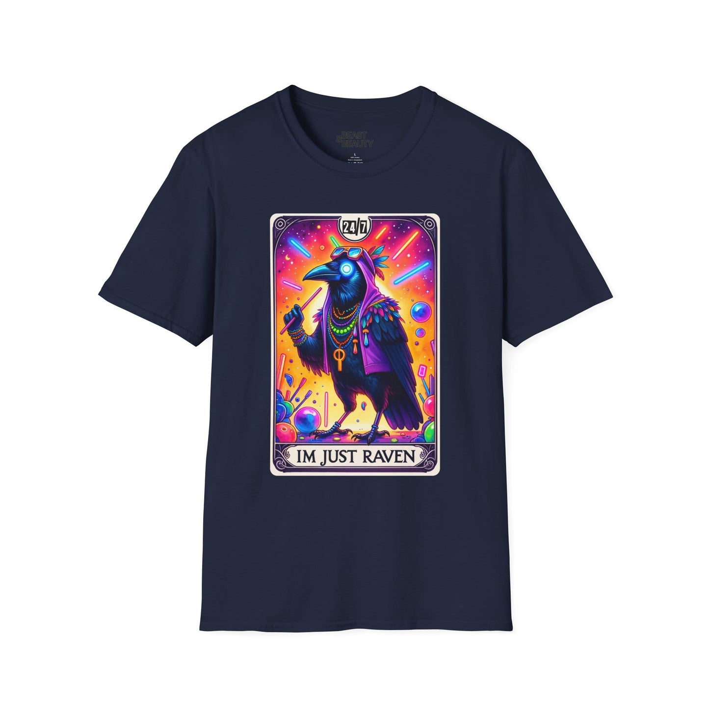 I’m Just Raven Tarot Graphic T-Shirt Navy / S gift_idea unique_gift personalised_gift