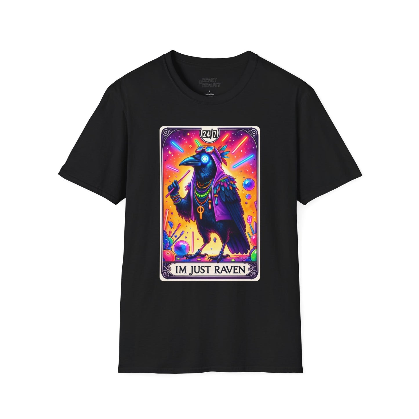 I’m Just Raven Tarot Graphic T-Shirt Black / S gift_idea unique_gift personalised_gift