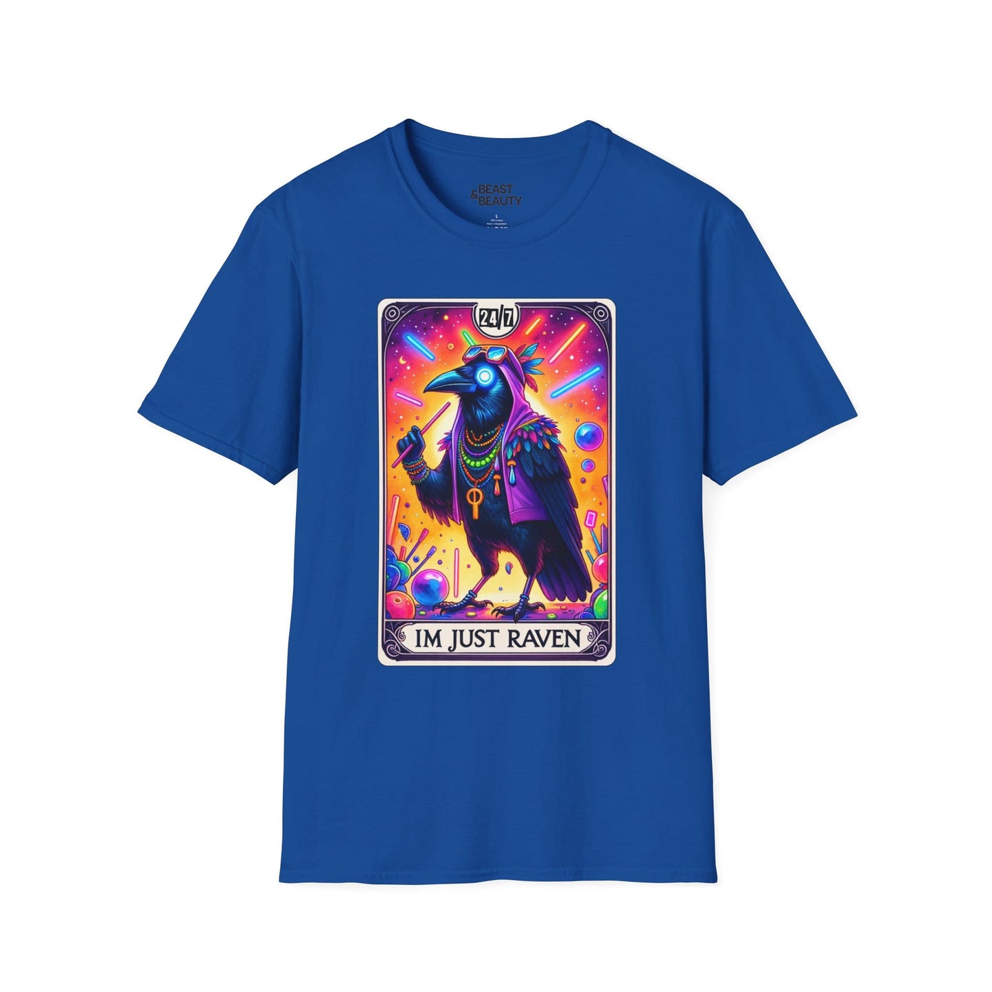 I’m Just Raven Tarot Graphic T-Shirt Royal / S gift_idea unique_gift personalised_gift