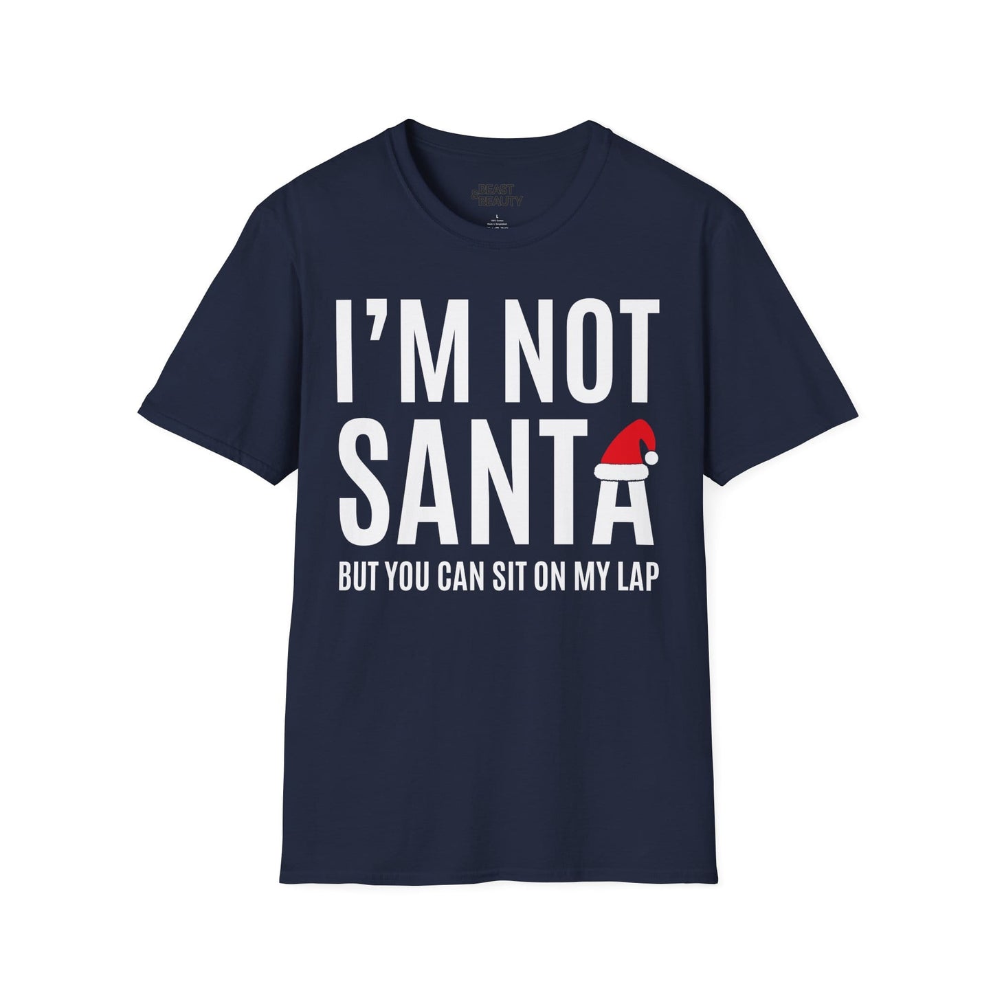 i m not santa but you can sit on my lap christmas t-shirt navy t-shirt uk Christmas gift idea