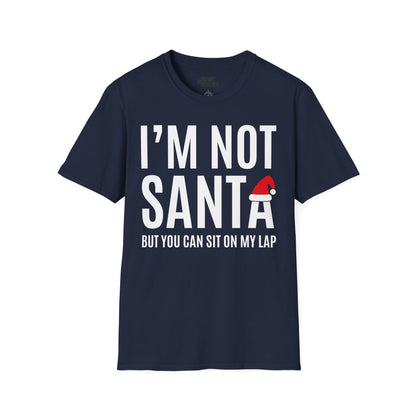 i m not santa but you can sit on my lap christmas t-shirt navy t-shirt uk Christmas gift idea