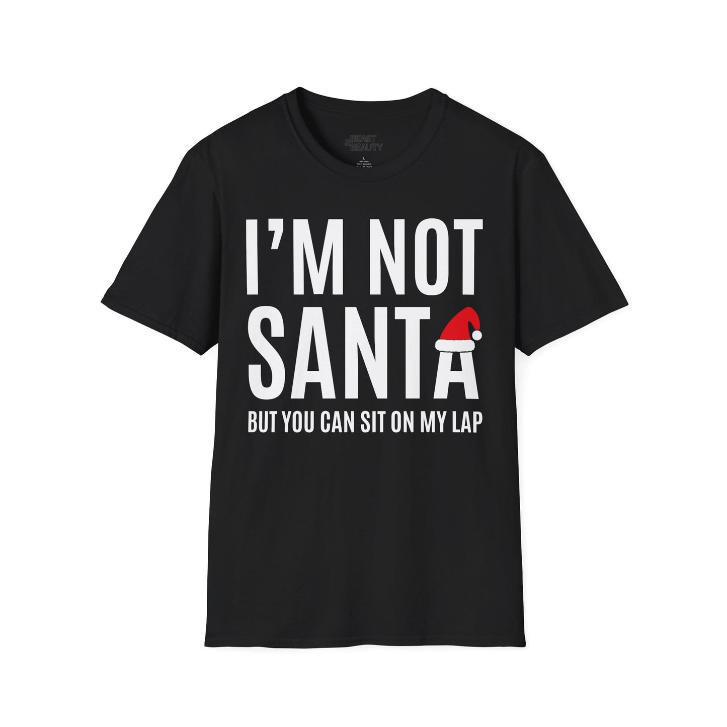 i m not santa but you can sit on my lap christmas t-shirt black t-shirt uk Christmas gift idea