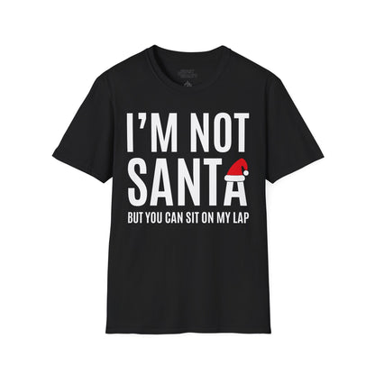 i m not santa but you can sit on my lap christmas t-shirt black t-shirt uk Christmas gift idea