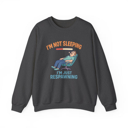 i'm not sleeping i'm just respawning sweatshirt dark heather sweatshirt uk Father's Day gift idea