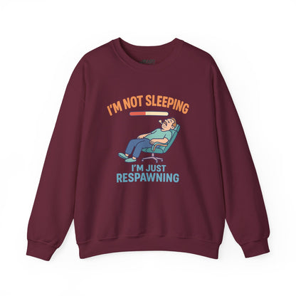 i'm not sleeping i'm just respawning sweatshirt maroon sweatshirt uk Father's Day gift idea