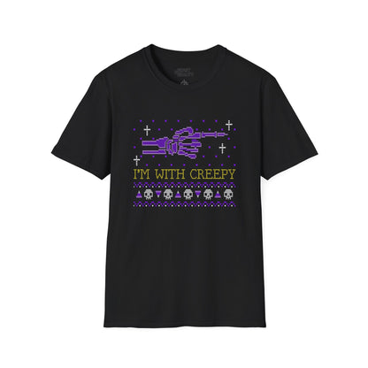 I’m With Creepy Funny Halloween Graphic T-Shirt Black / S gift_idea unique_gift personalised_gift