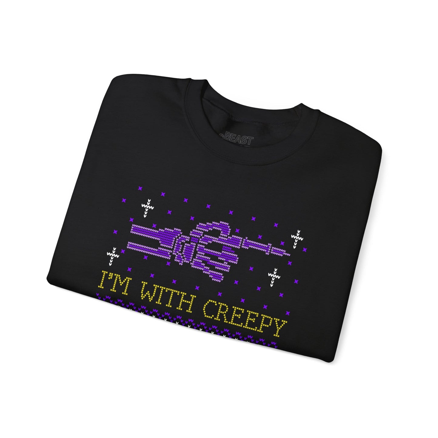 I’m With Creepy Funny Halloween Sweatshirt gift_idea unique_gift personalised_gift