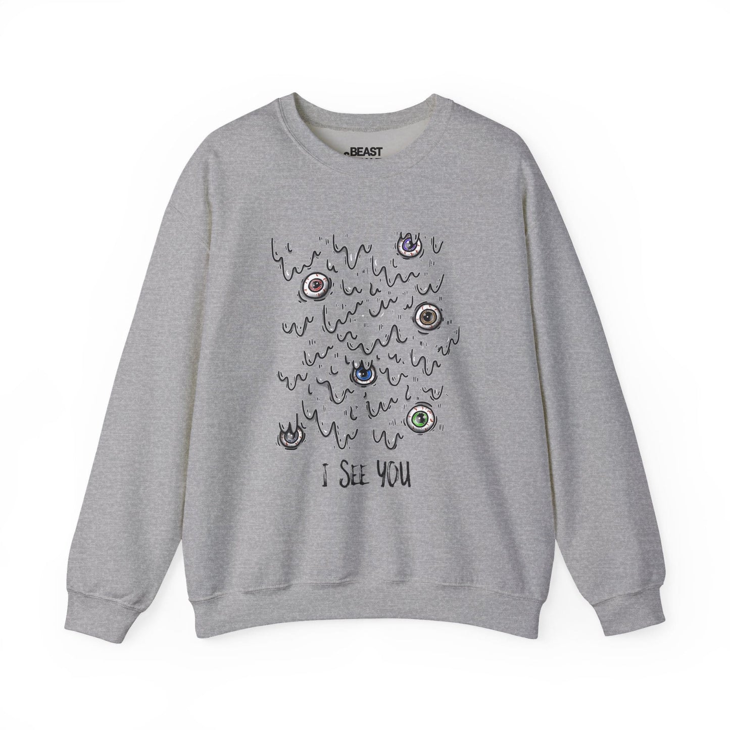I See You Creepy Eyeball Halloween Sweatshirt Sport Grey / S gift_idea unique_gift personalised_gift