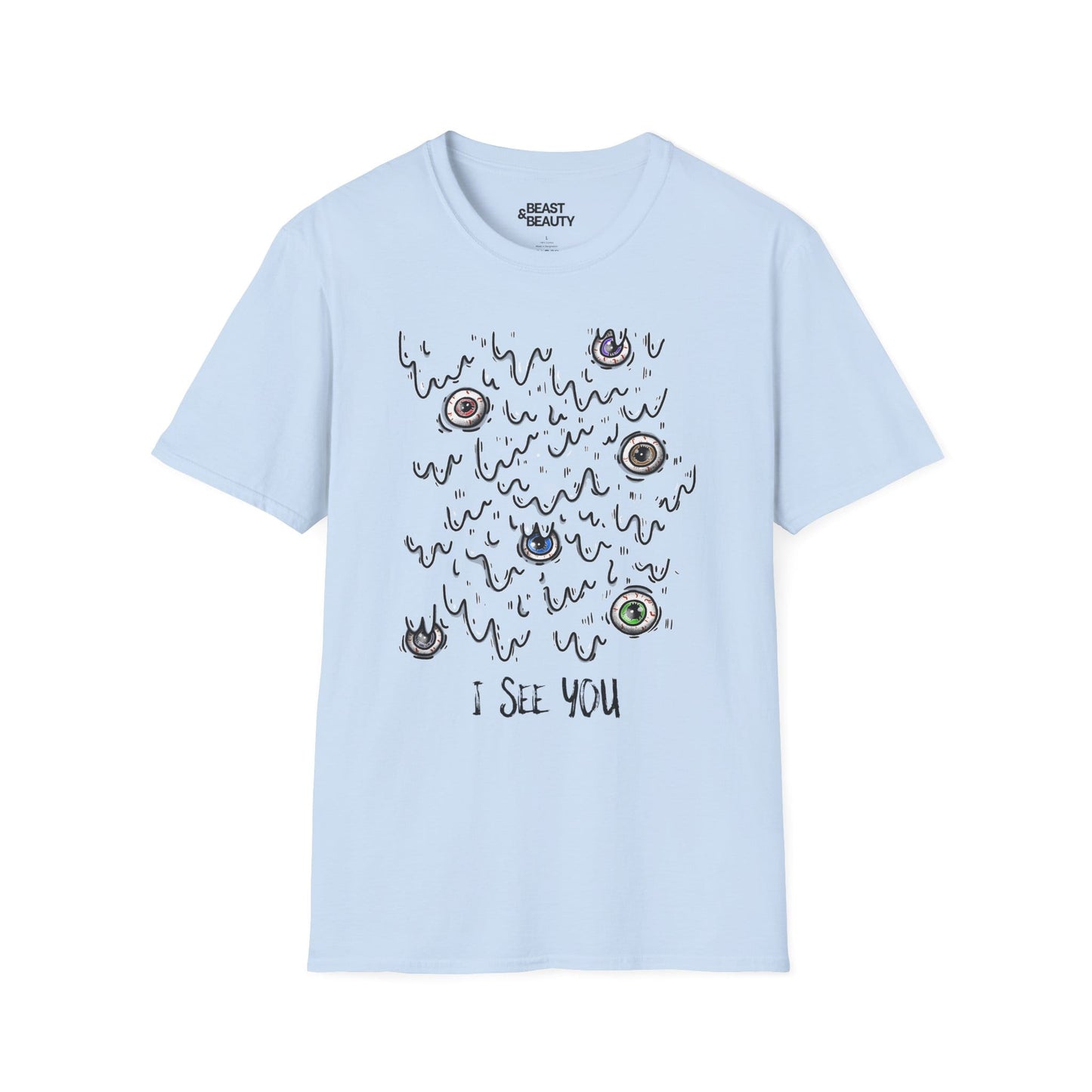 I See You Creepy Eyes Halloween T-Shirt Light Blue / S gift_idea unique_gift personalised_gift