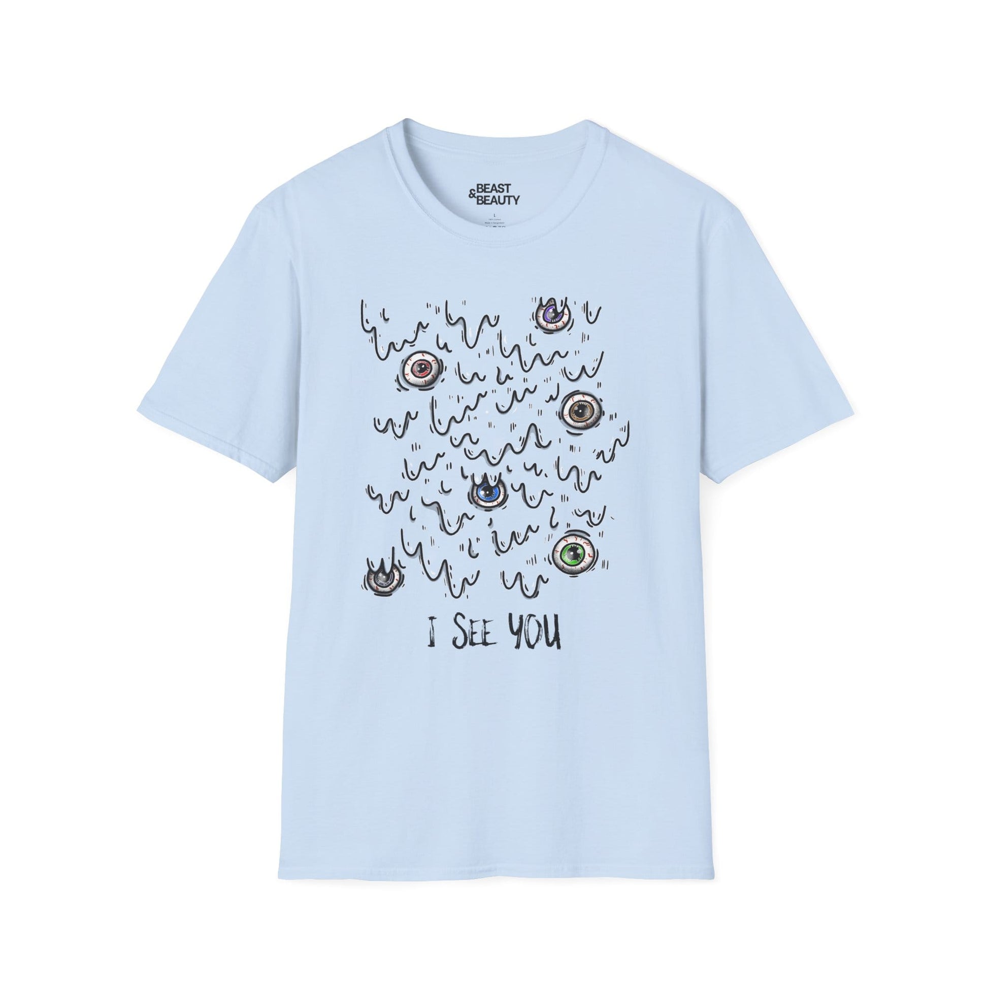 I See You Creepy Eyes Halloween T-Shirt Light Blue / S gift_idea unique_gift personalised_gift