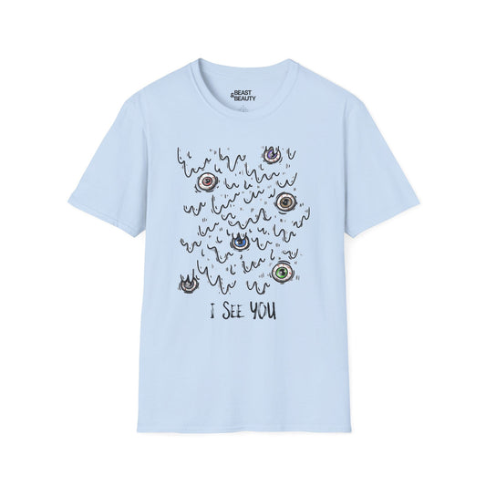 I See You Creepy Eyes Halloween T-Shirt Light Blue / S gift_idea unique_gift personalised_gift