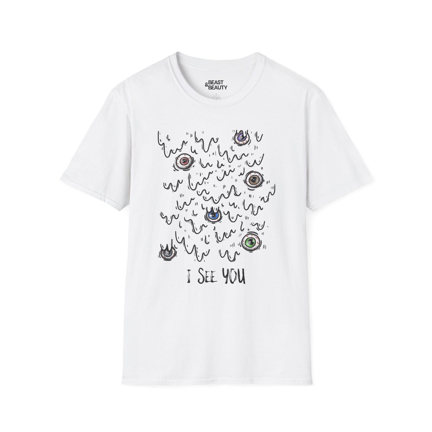 I See You Creepy Eyes Halloween T-Shirt White / S gift_idea unique_gift personalised_gift