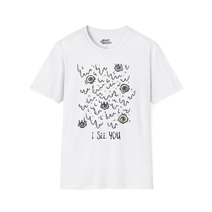 I See You Creepy Eyes Halloween T-Shirt White / S gift_idea unique_gift personalised_gift