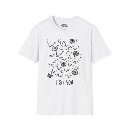 I See You Creepy Eyes Halloween T-Shirt White / S gift_idea unique_gift personalised_gift
