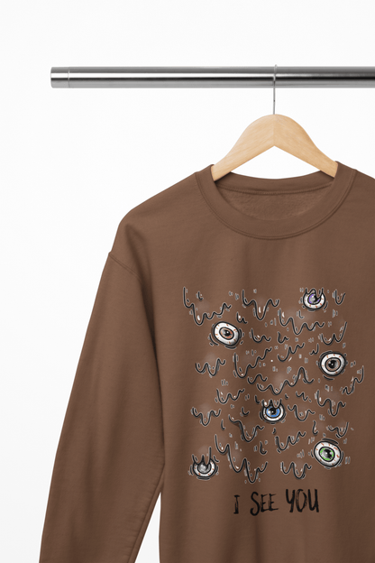 I See You Halloween Sweatshirt & T-Shirt | Creepy Eyeball Jumper gift_idea unique_gift personalised_gift