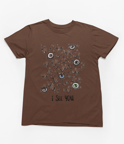 I See You Halloween Sweatshirt & T-Shirt | Creepy Eyeball Jumper T-Shirt / 3-4 years gift_idea unique_gift personalised_gift