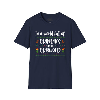 in a world full of grinches be a griswold t-shirt navy t-shirt uk Christmas gift idea