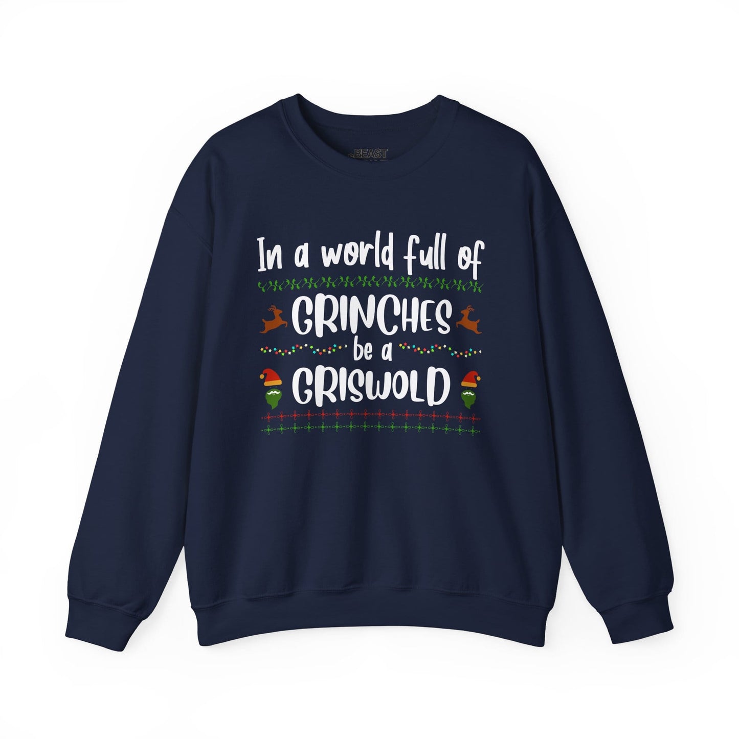 in a world full of grinches christmas sweatshirt navy sweatshirt uk Christmas gift idea