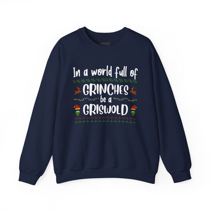 in a world full of grinches christmas sweatshirt navy sweatshirt uk Christmas gift idea