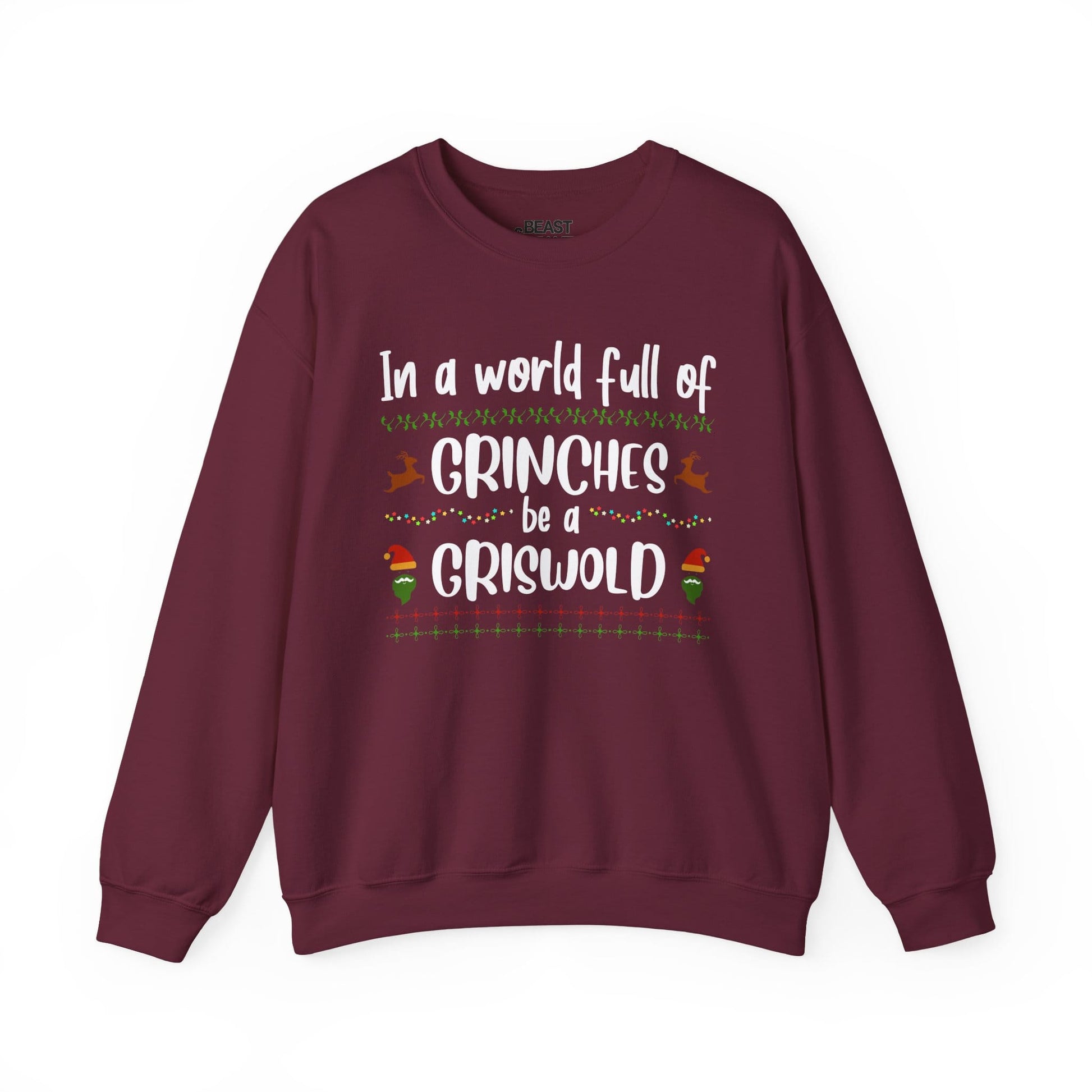in a world full of grinches christmas sweatshirt maroon sweatshirt uk Christmas gift idea