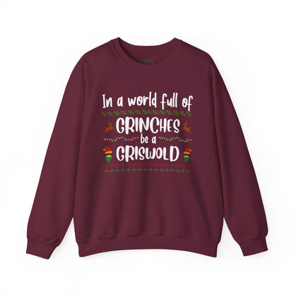 in a world full of grinches christmas sweatshirt maroon sweatshirt uk Christmas gift idea