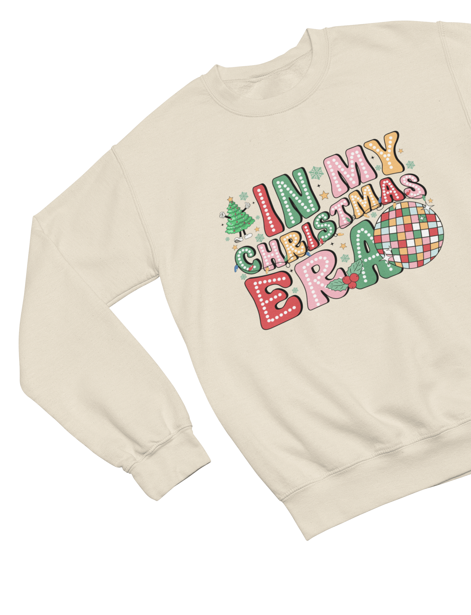 Beast and Beauty Sweatshirt / 3XL (Adult) / Beige In My Christmas Era Sweatshirt – Festive Disco Holiday Jumper