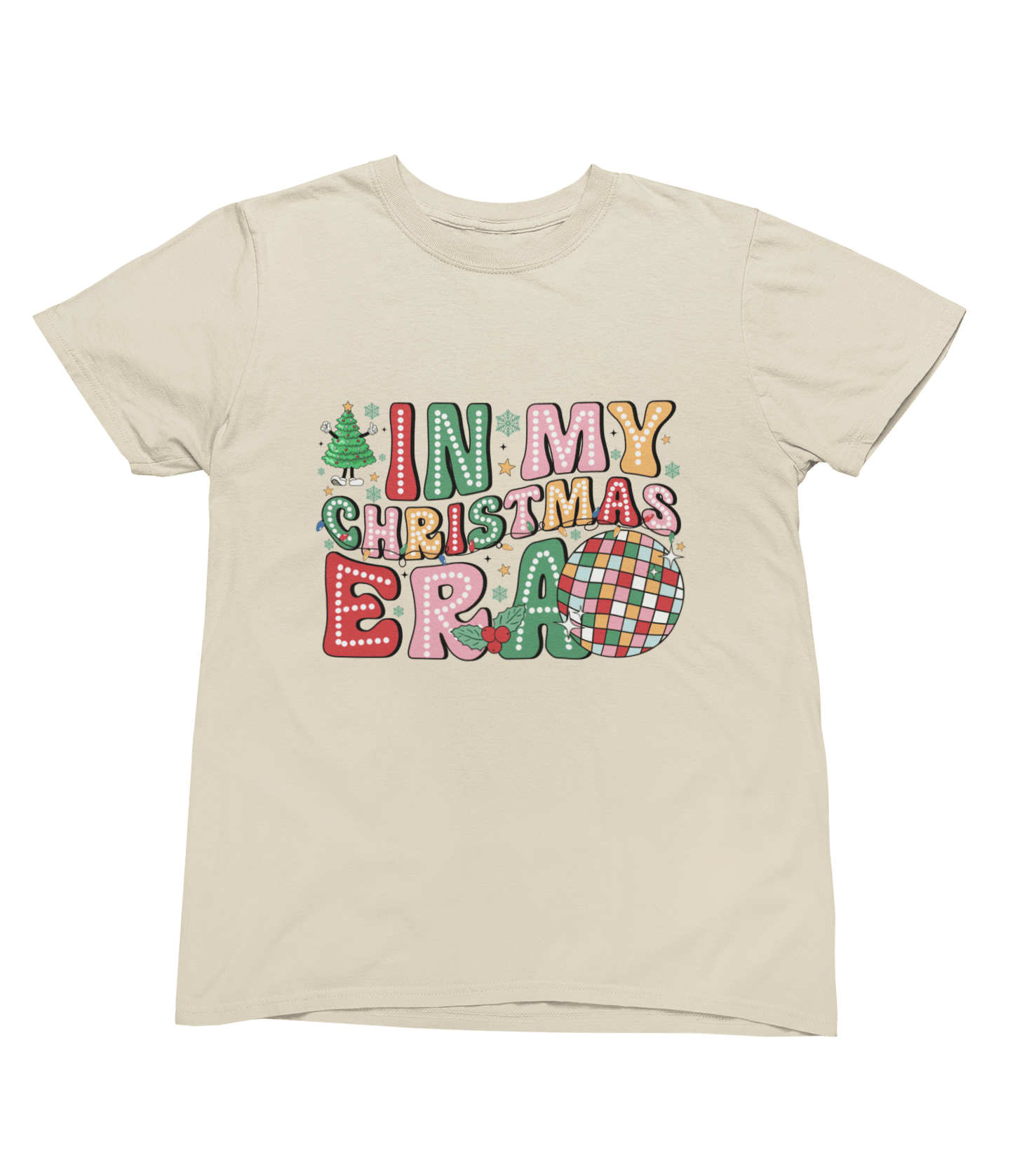 Beast and Beauty T-Shirt / 2XL (Adult) / Beige In My Christmas Era Sweatshirt – Festive Disco Holiday Jumper