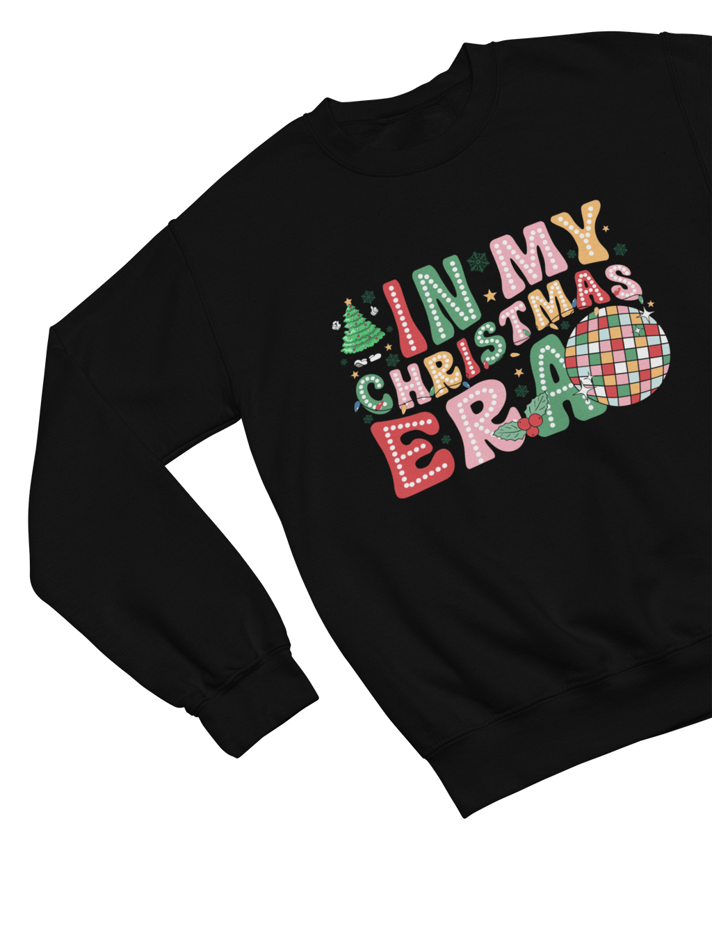 Beast and Beauty Sweatshirt / 3XL (Adult) / Black In My Christmas Era Sweatshirt – Festive Disco Holiday Jumper